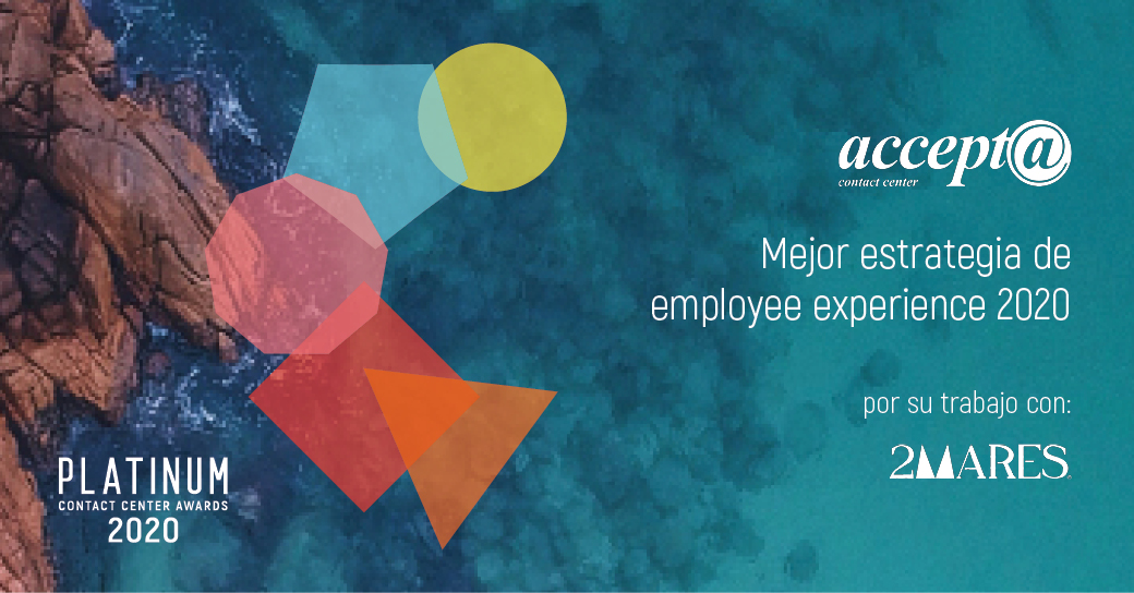 CCenterHub's tweet photo. Mejor Estrategia de #EmployeeExperience: #AcceptaContactCenter con @2mares. ¡Enhorabuena! #PlatinumAwards20 👏👏👏 https://t.co/vfSCKzUGr5