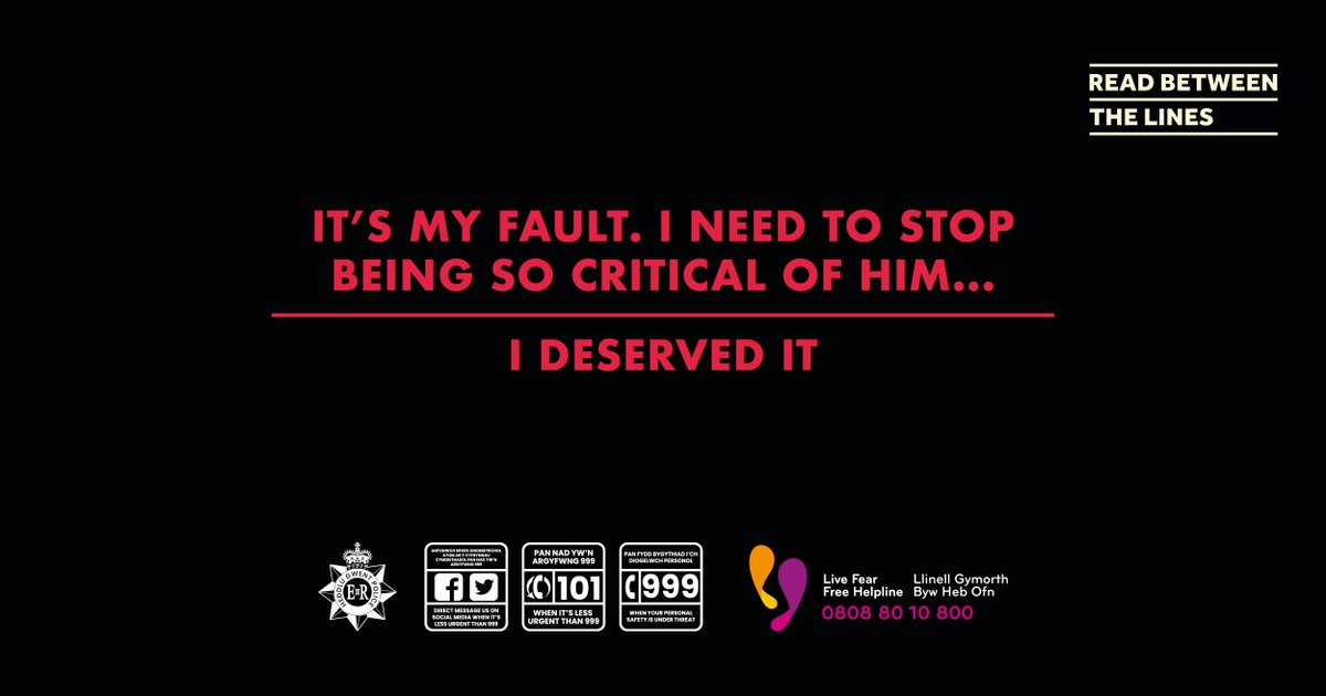 gwentpolice's tweet photo. Those suffering from #DomesticAbuse don’t always identify themselves as victims.

Can you help someone step away from abuse?

#ReadBetweenTheLines and help someone take the first step.

@LiveFearFree https://t.co/NcxZI8UWXx