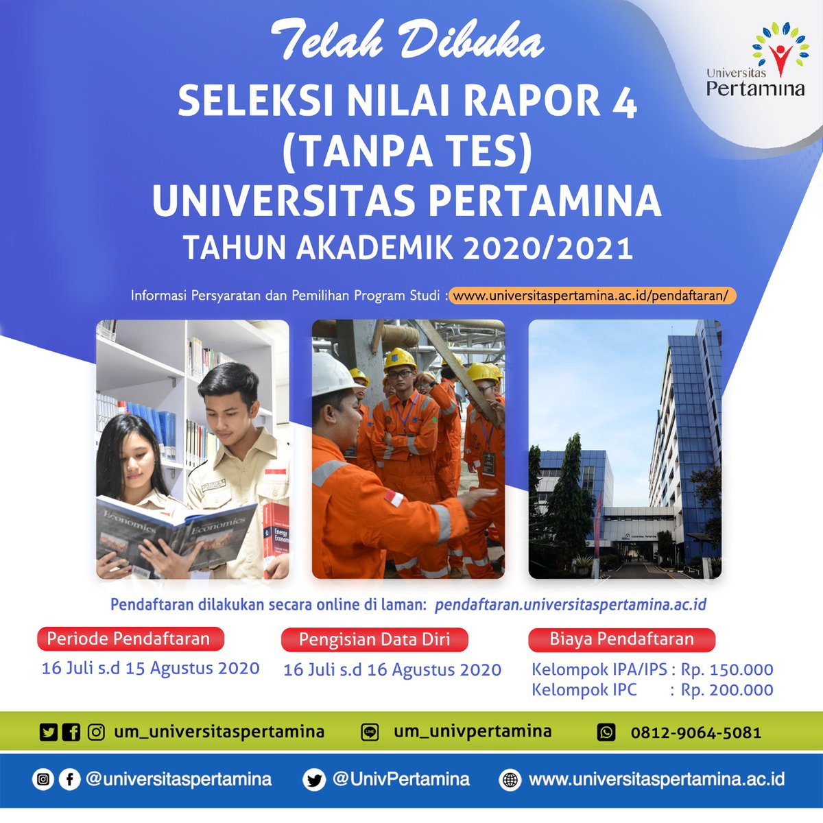 Pendaftaran universitas pertamina 2021