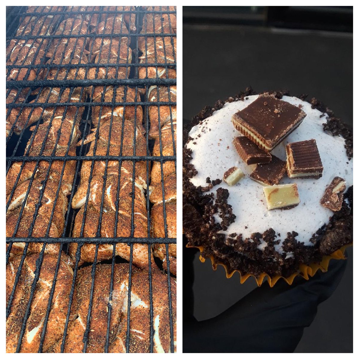 MastersBBQComp's tweet photo. $8 chicken dinner Thursday! And of course, a $2 cupcake add-on from the amazing @haakscakes - this weeks selection is MINT OREO! Call early to reserve before they are all gone! https://t.co/JINcoaE36v