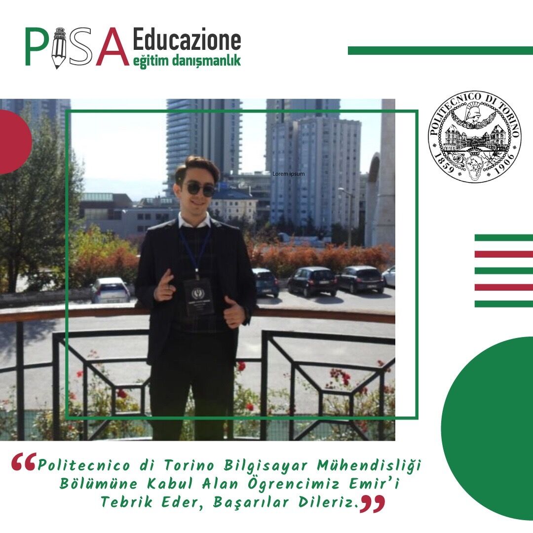 pisaedu's tweet photo. Politecnico di Torino Üniversitesi mühendislik bölümüne kabul alan Ankara'dan öğrencimiz Emir'i tebrik eder, Torino’da başlayacak olan eğitiminde şimdiden başarılar dileriz. 

Detaylı Bilgi İçin 

+90 212 544 24 15

https://t.co/XVhKhKVL5Y https://t.co/VNvAgRbnIK