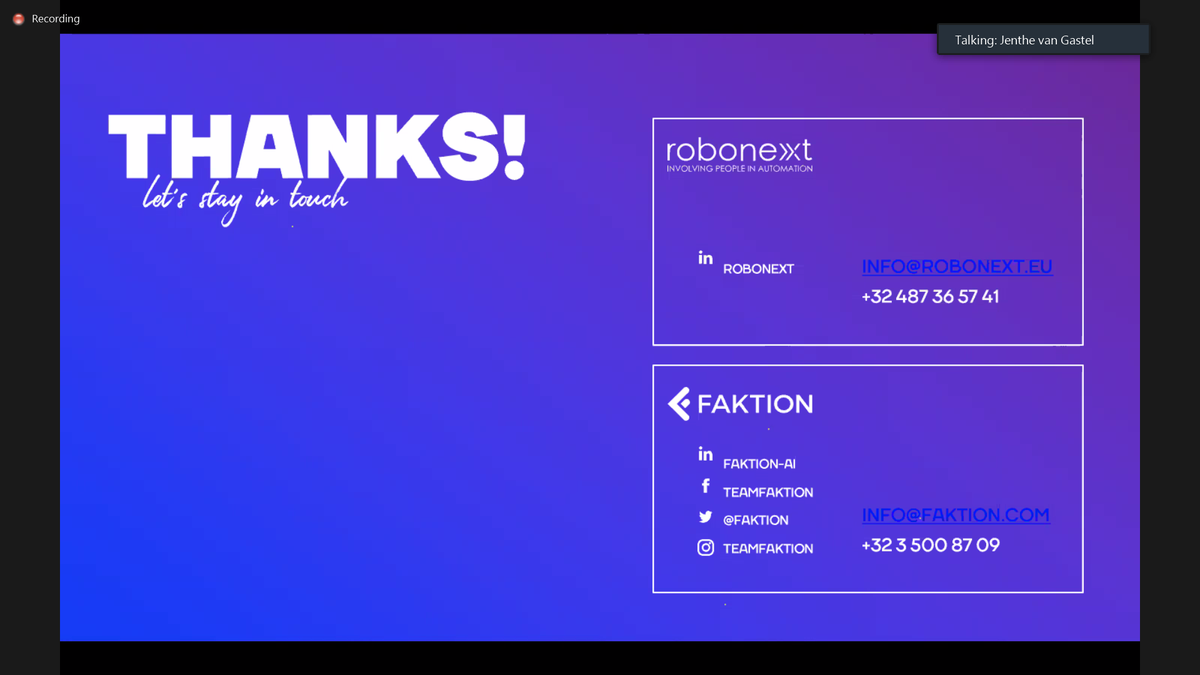 faktion's tweet photo. Over and out: Thank you to the participants for joining and interacting with us during our webinar. Do you have questions on how to automate your document processing? Hit us up @NielsVanWeereld @jvostaeyen @Jenthe_vg
#Documentprocessing #Robonext #AI #AI4Business #RPA #ML https://t.co/fNeBICSqfm
