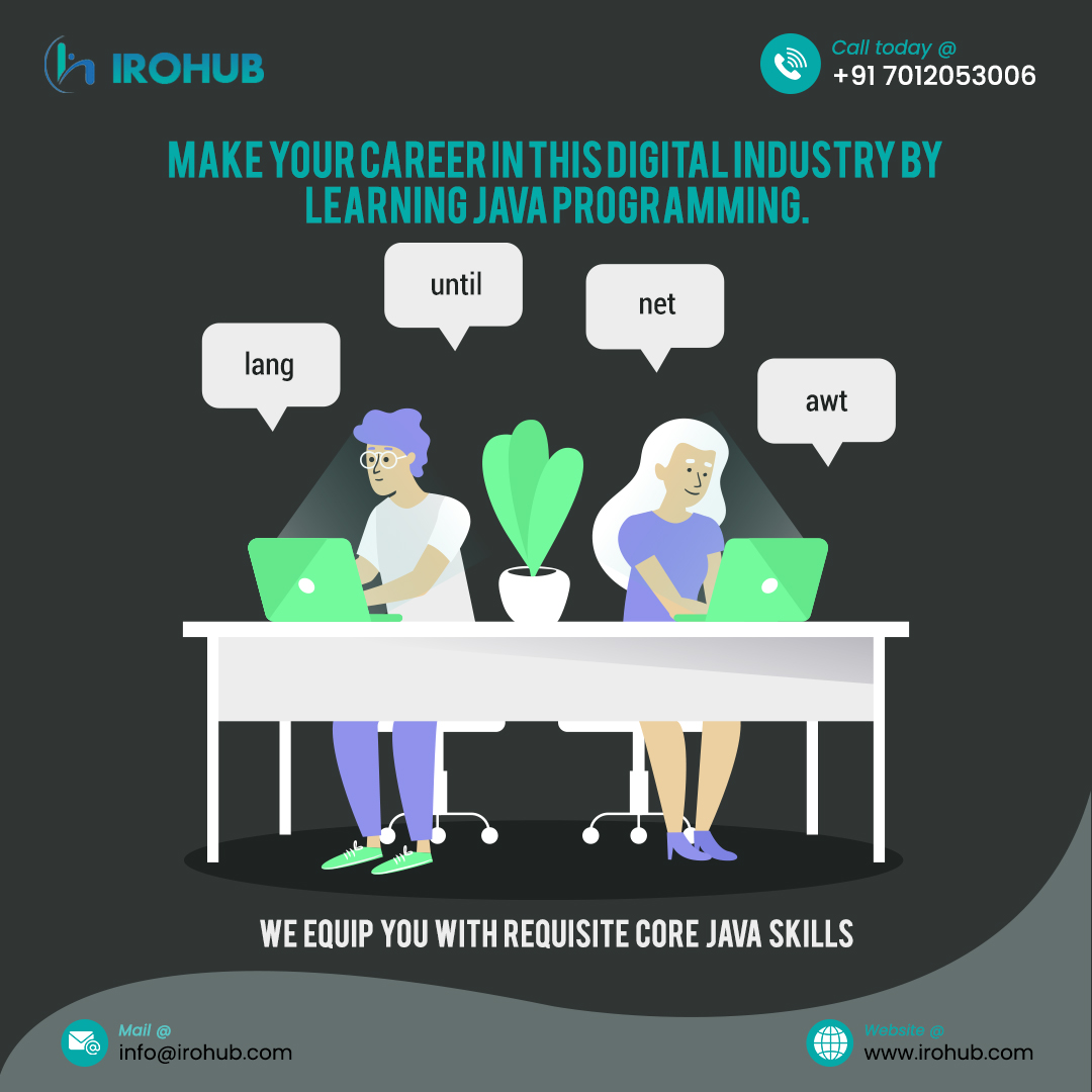 irohubinfotech's tweet photo. Start your career here with Java programming training.
Enroll Now:7012053006
#Internshipprogramme #Php #Java #iOS #Android #Python #Learn #Placement #Development #LiveProjects #Irohub #ThinkUniqueThinkSmart #FutureOfTech https://t.co/JOEfcGxWyJ