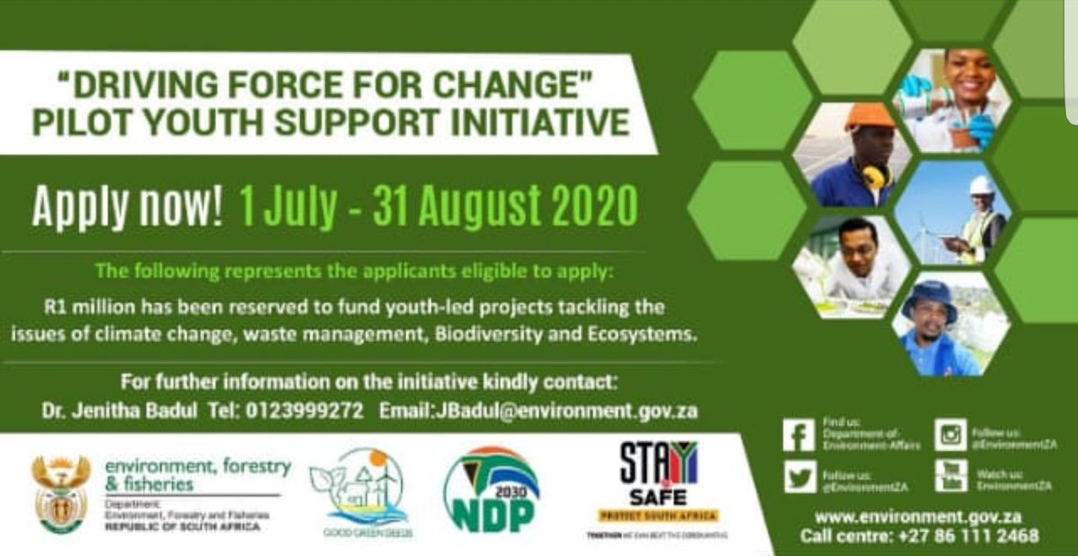 YSettlements's tweet photo. Great opportunities. Please guys do apply.

https://t.co/HrCNv1bXEQ

@environmentza 
@climatechange
@wastemanagement
@biodeversity

#Empowerment #youth #opportunites https://t.co/3eVv8Ia61J