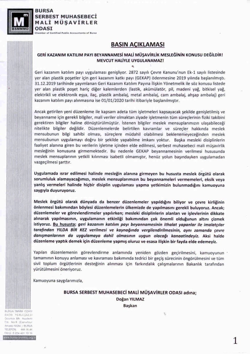 cumhurcetinCPA's tweet photo. Geri Kazanım Payı Beyannamesi, Mali Müşavirlik mesleğinin konusu değildir !
@csbgovtr 
@HMBakanligi 
@murat_kurum 
@BeratAlbayrak 
@DrKorayAtes
@doganyilmaz1968 
@turmob 
@KartalogluEmre 
@muhasebeburosu 
@muhasebetrcom https://t.co/eE9zK4AwVn