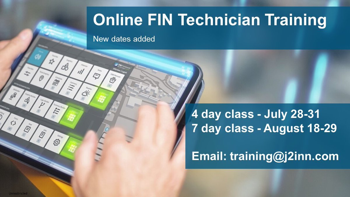 J2Innovations's tweet photo. We have just added new dates for our Technicians #FINTraining classes! A complete instructional series of the most commonly used features of the #FINFramework 🛠️Register your interest 📩 https://t.co/KRA6teaXDQ

#BuildingAutomation #IoT #technician #SmartBuildings https://t.co/hfh9OIDG15