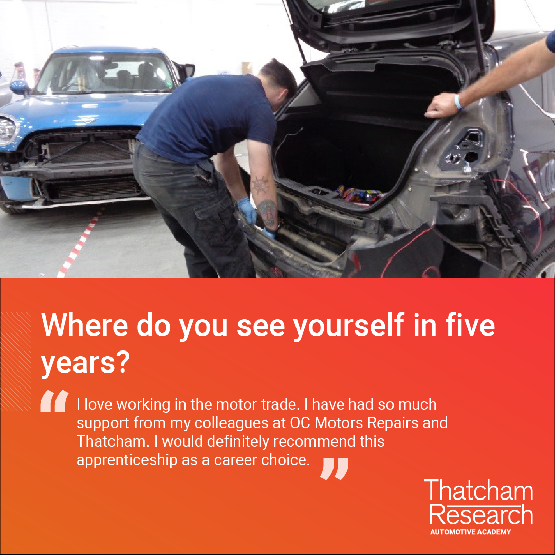 Meet Lewis Thompson one of our 2020 class of graduating apprentices🎓🥇 

Lewis completed his M.E.T. apprenticeship whilst working for OC Motor Repairs.

👏Congratulations Lewis on your achievements from everyone at Thatcham Research 

#Apprenticeships #RepairSector @dlsbasildon