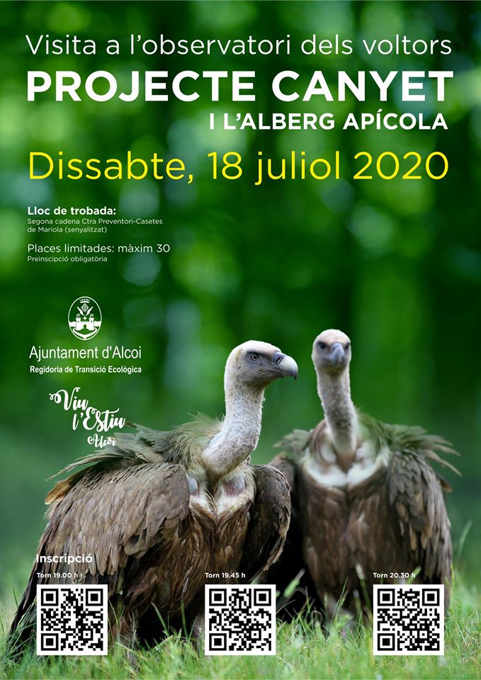AlcoiMedi's tweet photo. ✅Aquest dissabte, 18 de juliol per la vesprada, teniu una nova oportunitat per a visitar 🦅el Projecte Canyet i 🐝l'alberg apícola municipal, tindreu 3 torns.
ℹTota la informació en ⤵️
https://t.co/vMe1CTPEKy
#projectecanyet #albergapícola #Alcoy #Alcoi @AjuntamentAlcoi https://t.co/gnLkyVnbap