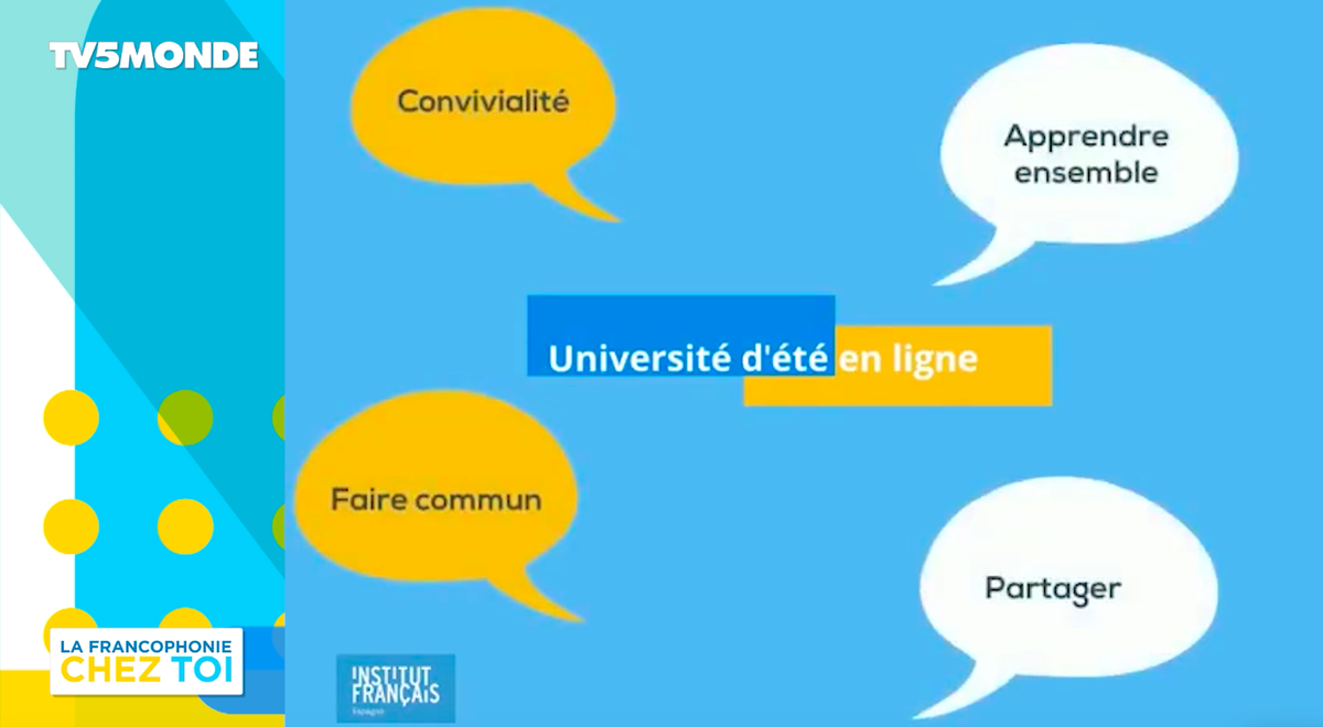 DFrancophonie's tweet photo. "Faire commun" lors des universités d'été en ligne, c'est essentiel pour les professeurs de français partout sur la planète. Ex. avec les Instituts français en #Espagne et #Russie dans le nouveau "La Francophonie chez toi" de @TV5MONDE : https://t.co/sArQa7YC1U
@IFParis @FipfOrg https://t.co/EiwqvTIq8t