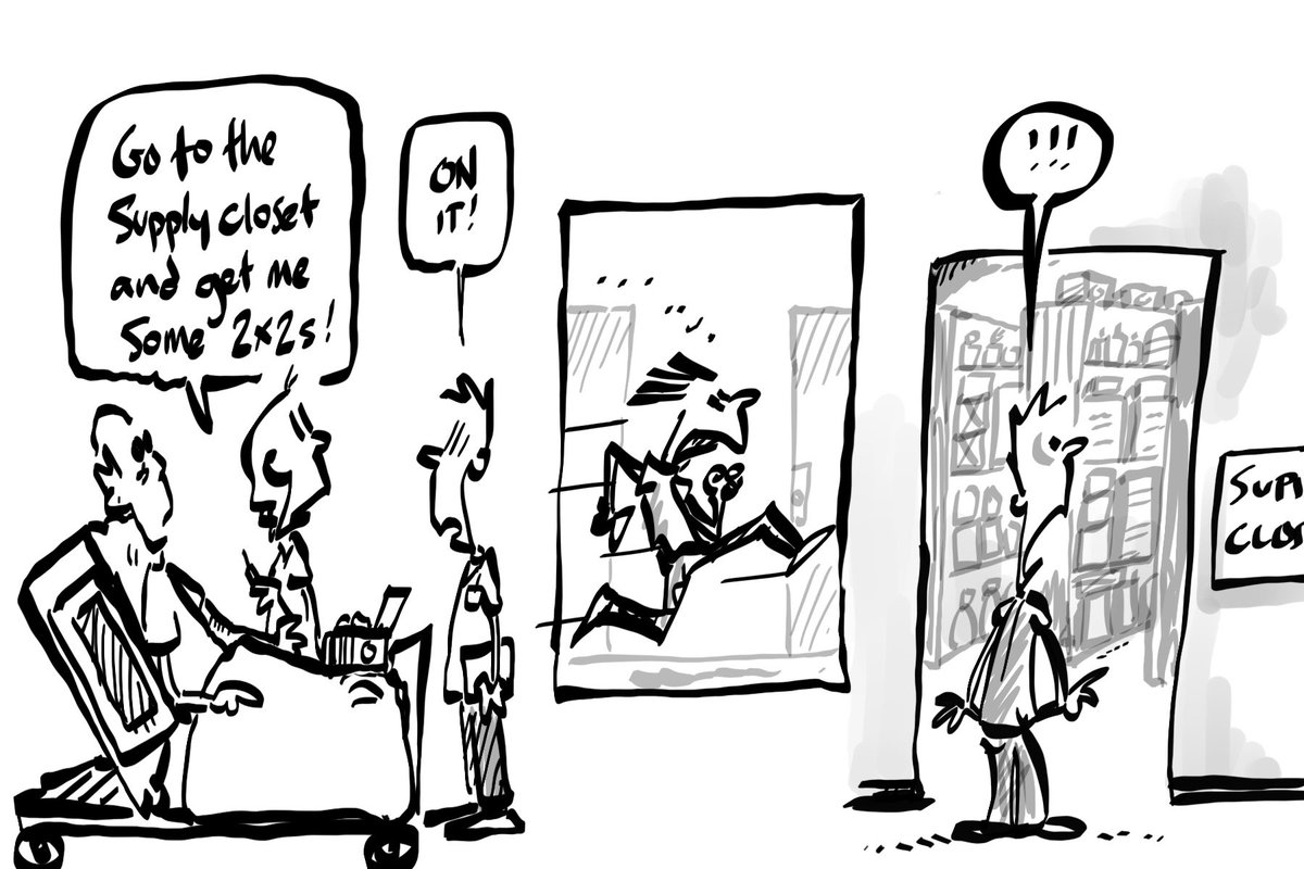 drmaypole's tweet photo. Dear #medstudents & #interns: I recall too well that feeling of being sent to grab/fetch/procure something that seems a simple request-just about always felt like a time pressured wild goose chase from hell. It gets better-Hang in there!
#meded #graphicmedicine #learninghard https://t.co/3tWvDMz9Do