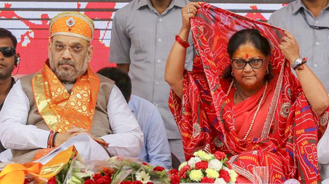 Times reached to 2018, Amit Shah wanted to install his person as Party President in Rajasthan, Vasundhara again refused. Again reached Delhi Head Office saying if you appoint president against my will, I will leave the party with 113MLAs and 113 MLAs are enough to form government