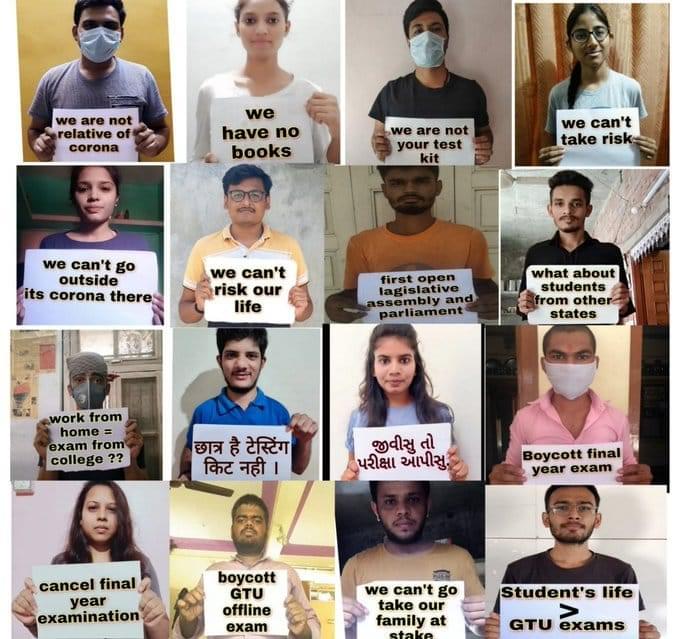 Furkanrshaikh's tweet photo. Students in India is anguished by BJP's dictatorship. Can @PMOIndia be 100% sure that the exams conducted during this #COVID19 will not risk any lives of #students our country, if any student is affected will Hon. PM @narendramodi ji will be held accountable?
#AbkibarAntimSarkar https://t.co/at9gGFWXDS