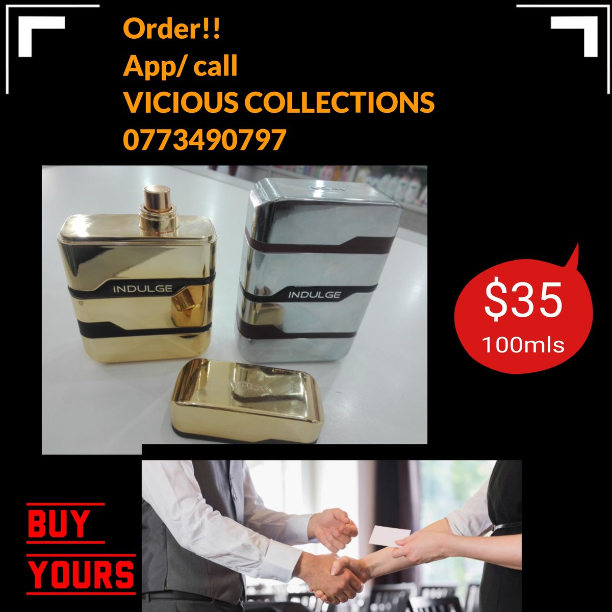 viciouscollect3's tweet photo. INDULGE PERFUME
A Vicious Collection
Buy 1,
Be Inspired
Be Motivated
Get Connected.

Order!!
App/ Call
Vicious Collections
0773490797 https://t.co/rdnDlunStJ
