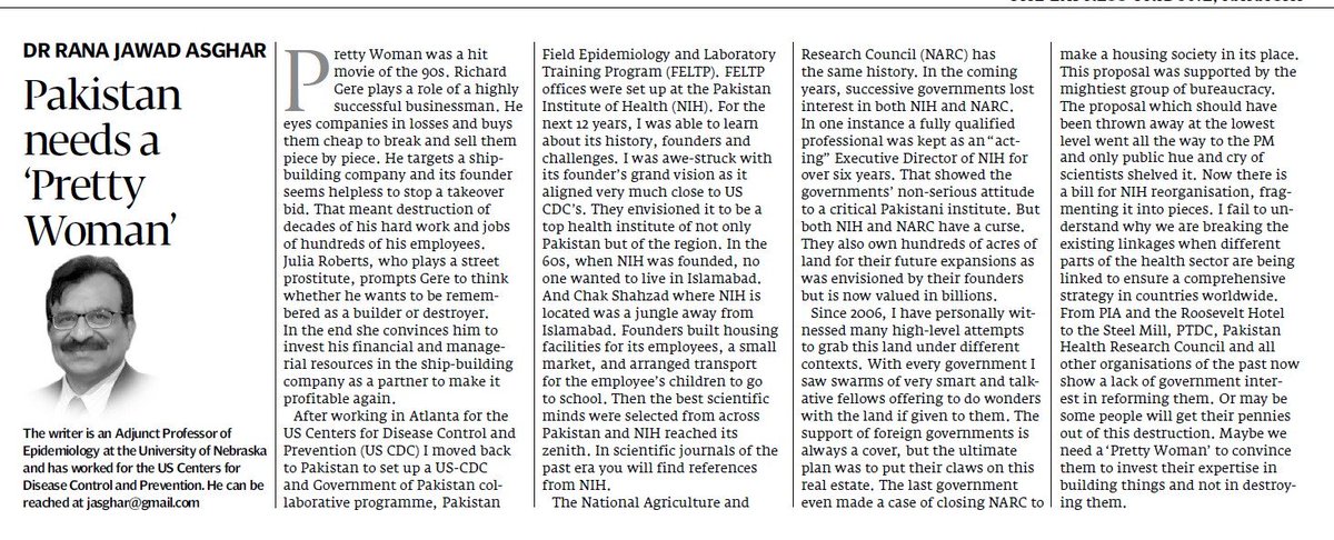 jasghar's tweet photo. @TalatHussain12 From #PIA & @RooseveltNYC to #paksteel #ptdc, @PakHRC , @NIH_Pakistan , NARC @mnfsr & all great organisations of the past now show a lack of government interest in reforming them. Or may be some people will get their pennies out of this destruction?
https://t.co/iDCioD3soB https://t.co/JkdsOJVB4e