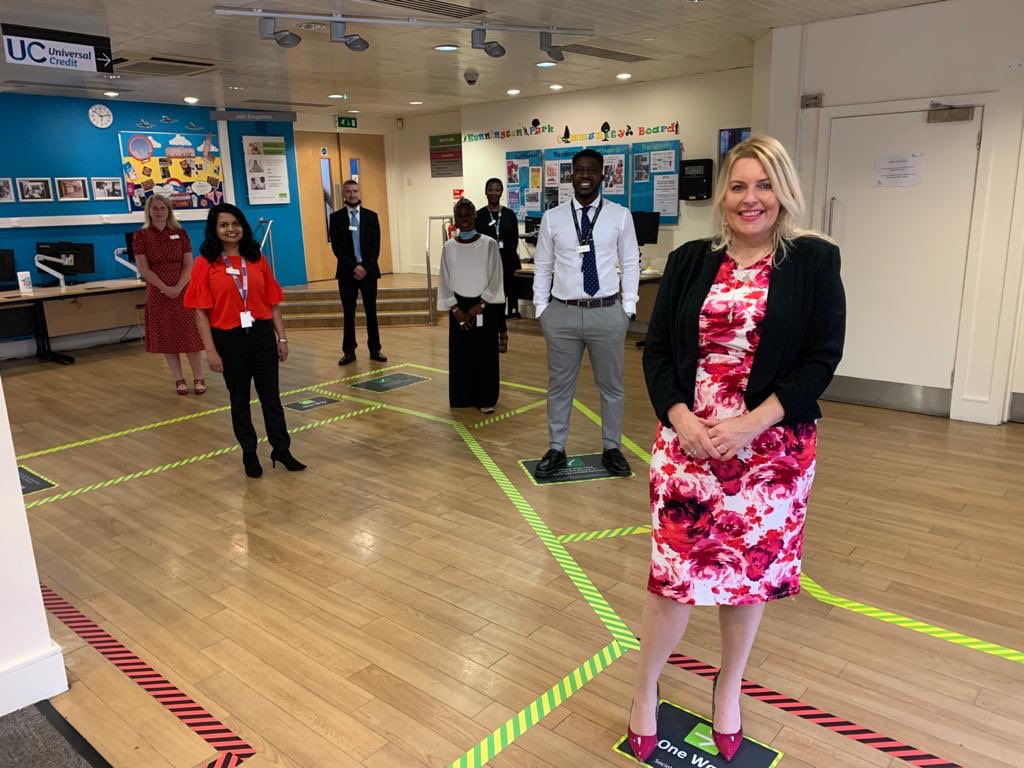 mimsdavies's tweet photo. Gr8 to chat to our @DWP team in #Kennington this am about wider reopening of our jobcenters, boosting our work coach numbers,youth hubs & expanded youth offer & #Kickstart programme #PlanForJobs +how we can shape a green recovery & really boost confidence-joined by @andybell5news https://t.co/CWuMXfgMVc