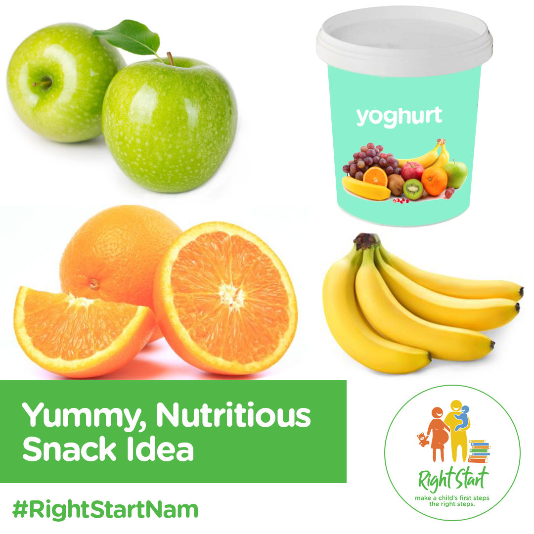 RightStartNam's tweet photo. Here’s a quick, yummy and nutritious snack idea you can make for your kids at home:
Take one whole banana, an apple and an orange;
Dice them up into small pieces and put in a bowl;
Add some fruit yoghurt to the mix and then lastly
ENJOY!!
#RightStartNam https://t.co/Mf5I4yt5Os