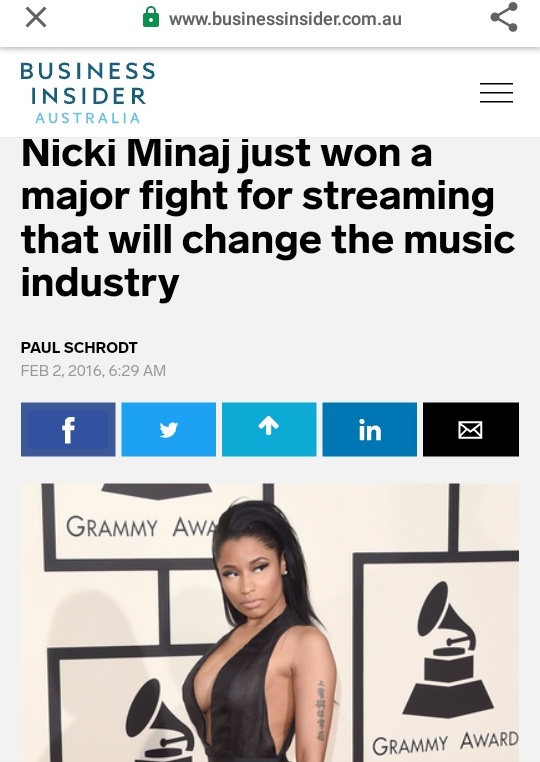 A streaming platform like spotify wouldn't be as big as it is today if it wasn't for Nicki. That is a fact