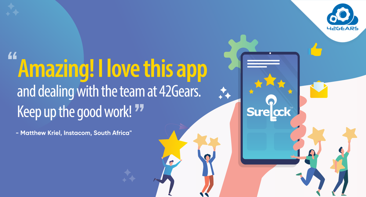 42gears's tweet photo. We're thrilled to have made so many customers' jobs easier. - https://t.co/1gZtPHJ1ve
#enterprisemobility #mobility #mobilitysolution #technology #kiosks #kiosklockdown #SureLock #42Gears https://t.co/0WeU5YSO8N