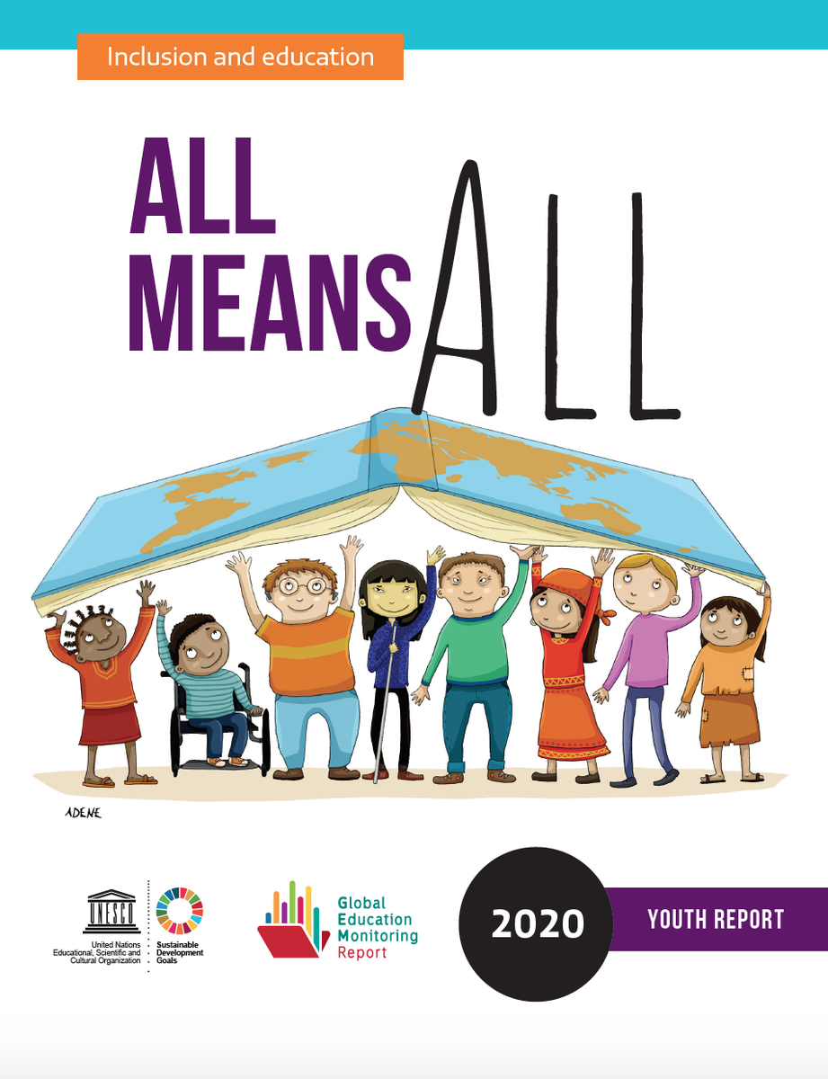 GEMReport's tweet photo. JUST RELEASED! The new GEM Youth Report says education can help build inclusive societies when it sees learner diversity not as a problem but as a challenge. Read the new 2020 GEM Youth Report: https://t.co/Gy0AILmNXR #AllmeansALL https://t.co/8m1Fu4I5HF
