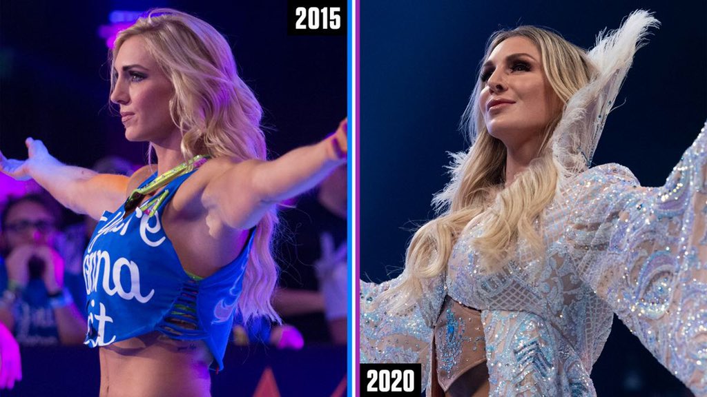 WWEIndia's tweet photo. #TBT with these epic photos of @WWE Superstars in the #WomensEvolution THEN &amp; NOW! 

https://t.co/Lj677VoP5V https://t.co/ZccLQrwumE