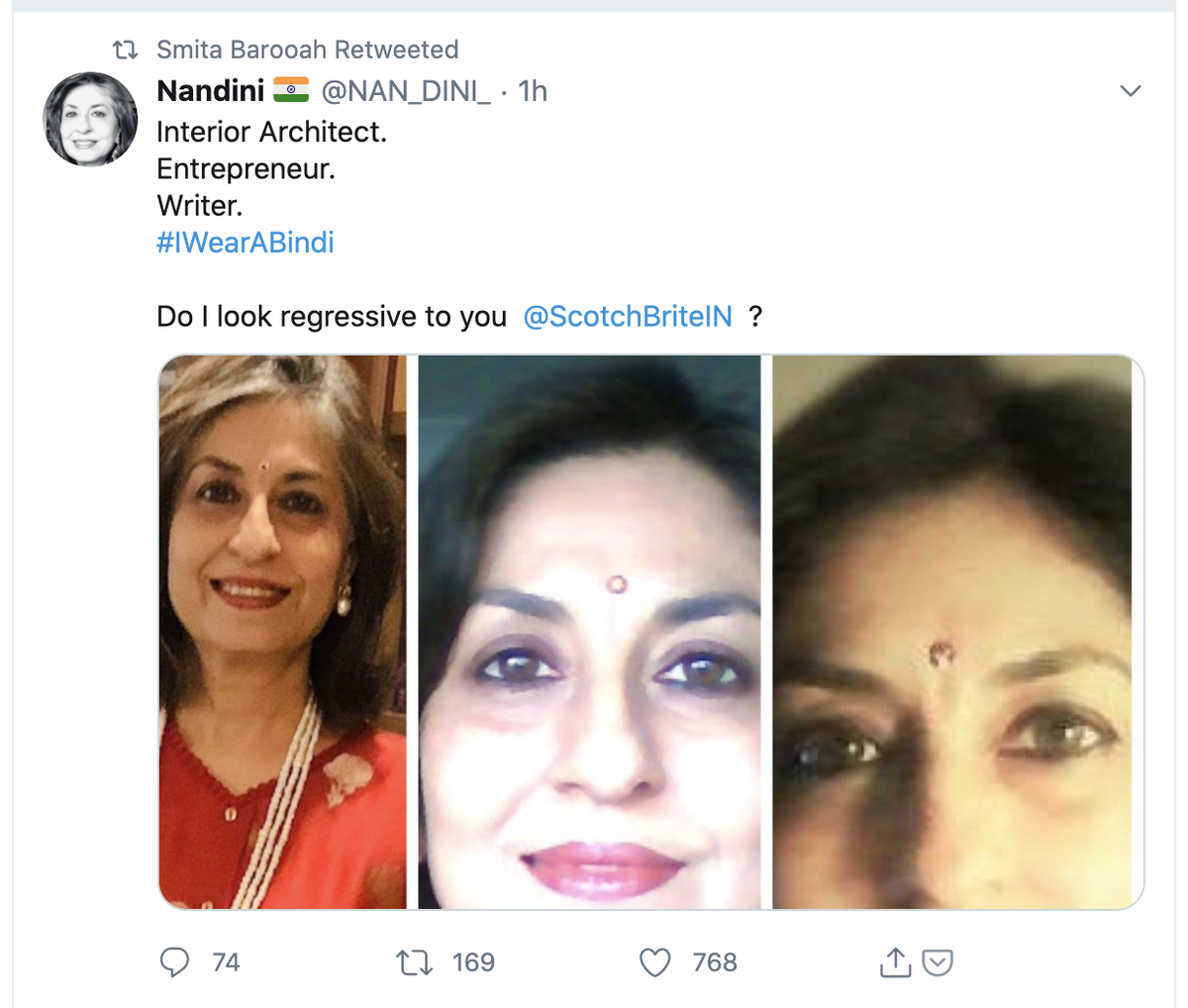 beastoftraal's tweet photo. What have they turned this into, for a brand that simply said they would remove the image of a woman from their logo, like they have done rest of the world?! This after I clearly explained to @smitabarooah the focus is woman-in-logo, not Bindi! https://t.co/QZiyWjHK4f