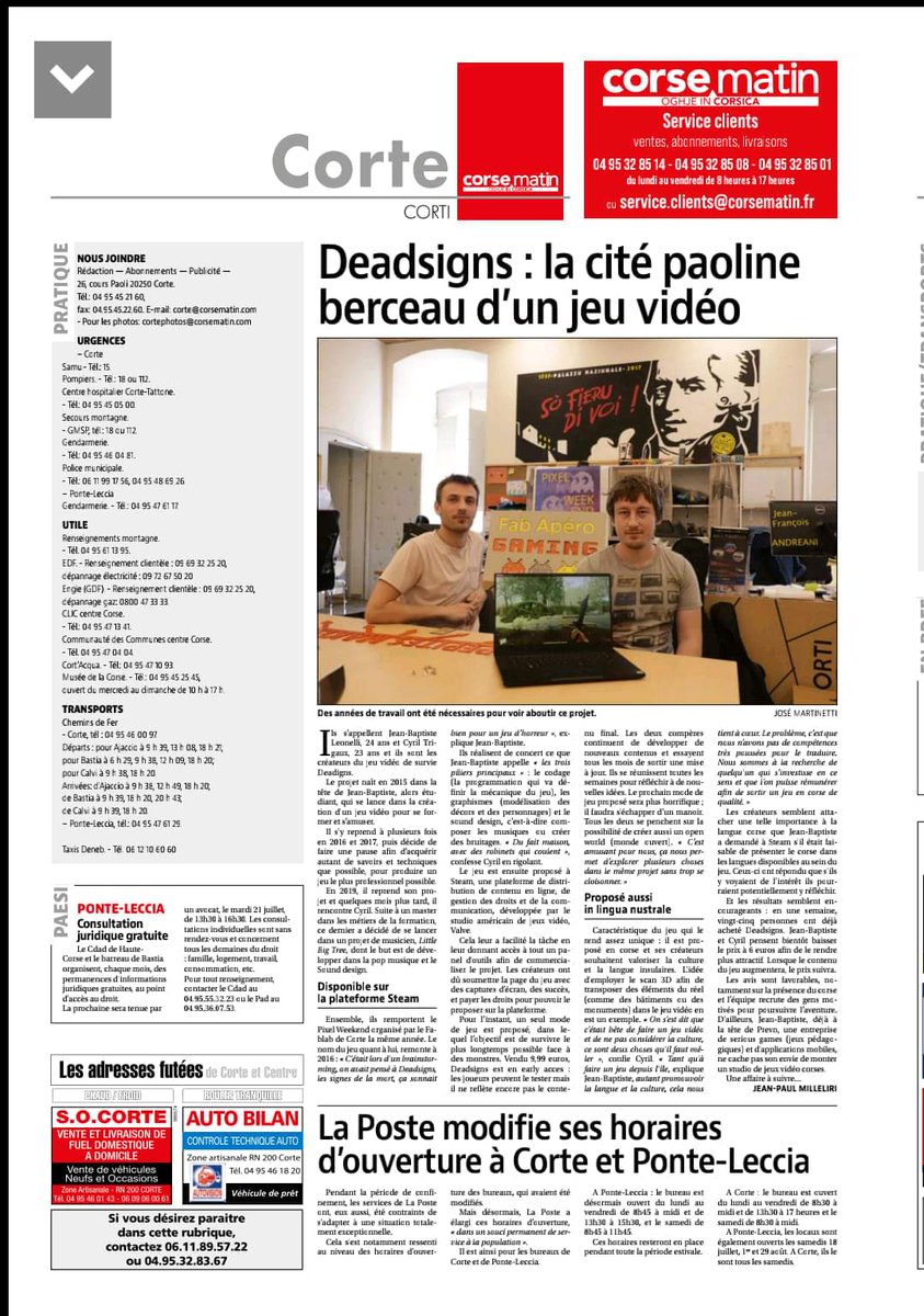 jb_leonelli's tweet photo. Merci à @Corse_Matin pour cet article ! 😊 https://t.co/0xH7rSY7As