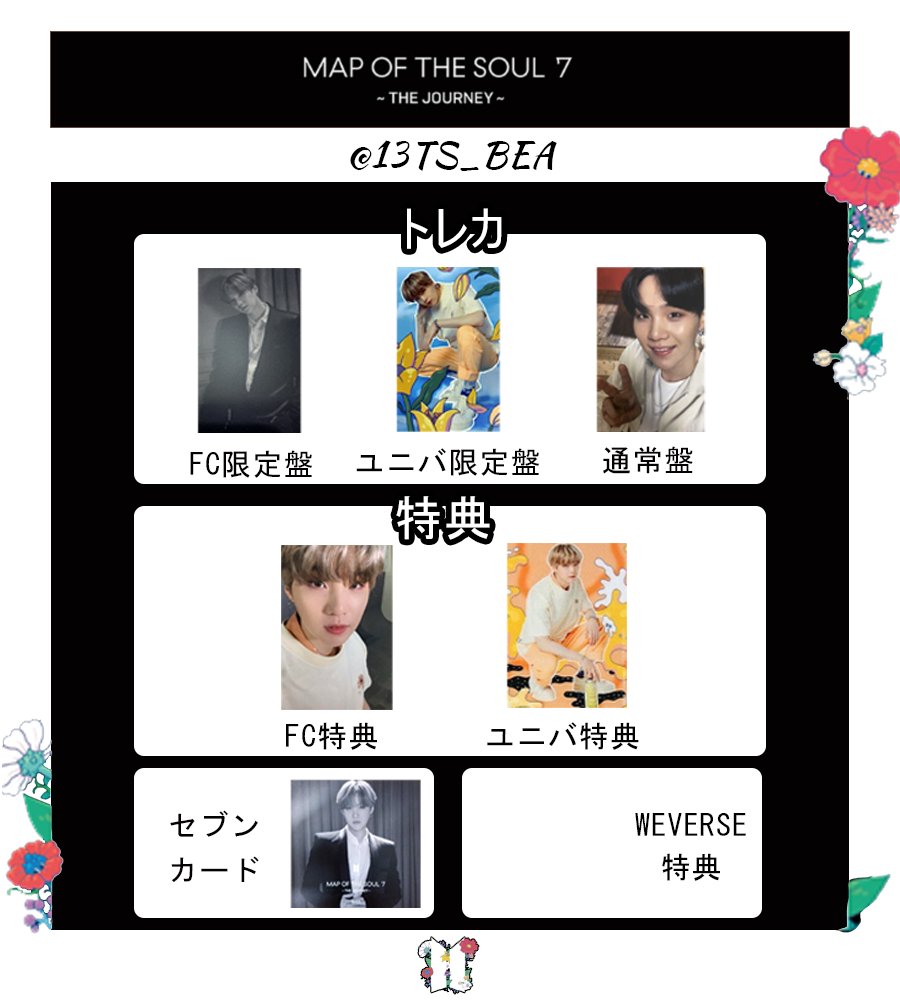 防弾少年団(BTS) - BTS MAP OF THE SOUL 7 ユニバ特典　クリアトレカ　トレカ BTS MAP OF THE SOUL : 7 アルバム予約方法・中身・特典・フォト