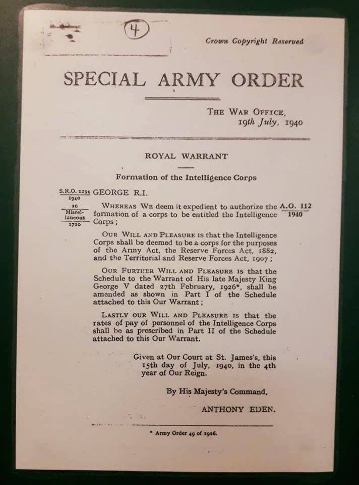CE_EA_RFCA's tweet photo. Happy 80th Birthday to the Intelligence Corps @Int_Corps @mi_intel @FICMuseum #IntCorps #IntCorps80 via @PadraigBelton https://t.co/U6Cs3JJDiK