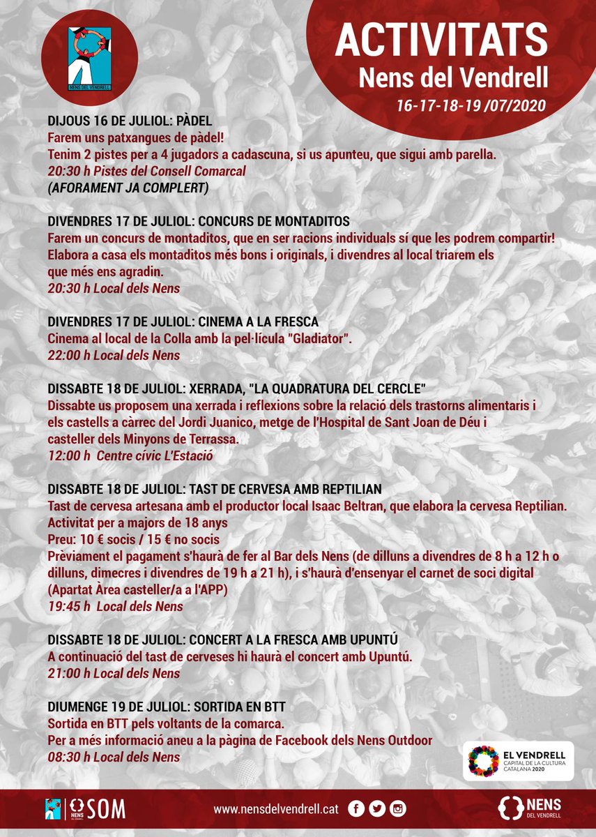 CastellsCat's tweet photo. Una colla #castellera és molt més que #castells. És compartir, créixer, trobar-se, fer tertúlia, anar d'excursió o de colònies, aprendre, escoltar música. 
Unes patxangues de pàdel 🎾, #TambéSónCastells.  
#castelleres #castellers https://t.co/prfIW4hb6M