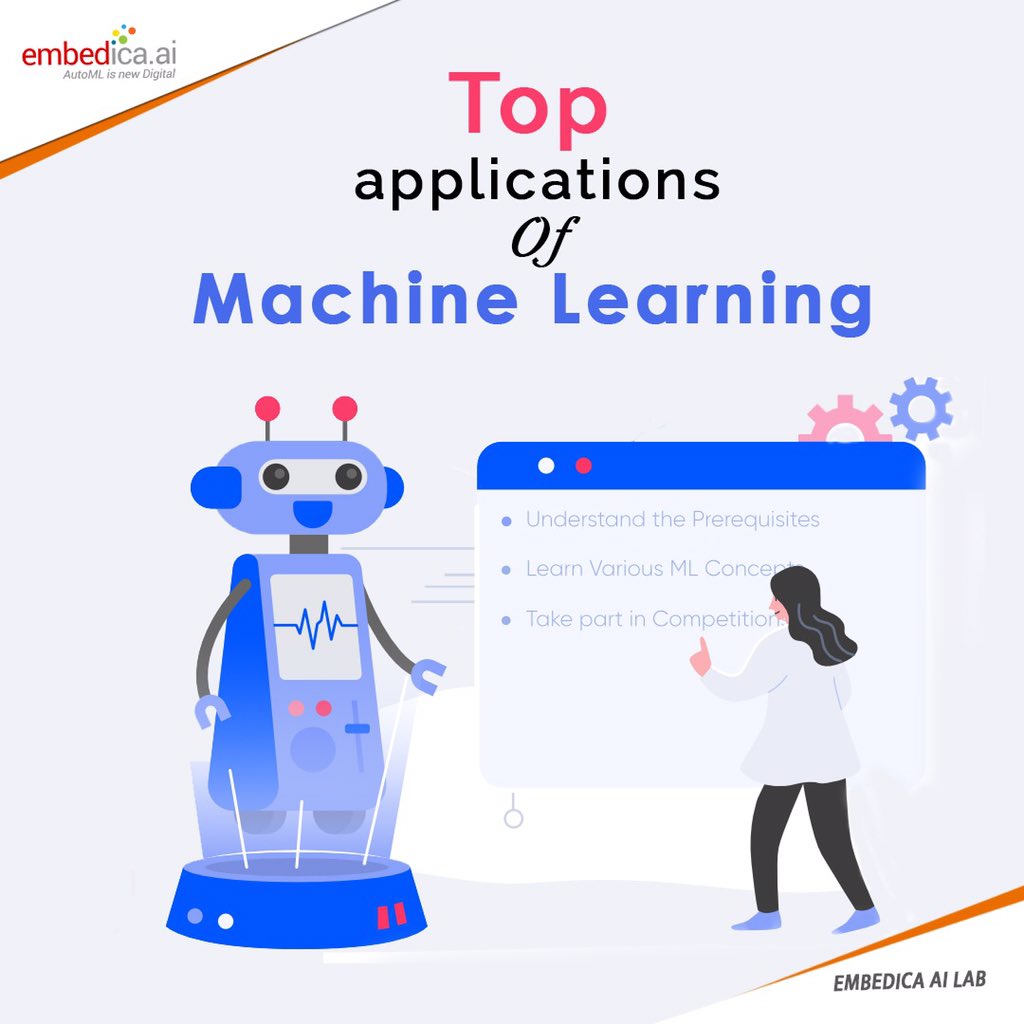 embedica_AI's tweet photo. Top 10 applications of #MachineLearning that you should implement now! We have the expertise in these applications. 

For service: https://t.co/D22S23RQJQ

#ArtificialIntelligence #DataScience #technology #DeepLearning #AI #ML #keras #Python #tech #DataAnalytics #BigData #product https://t.co/fO0AltOM8f