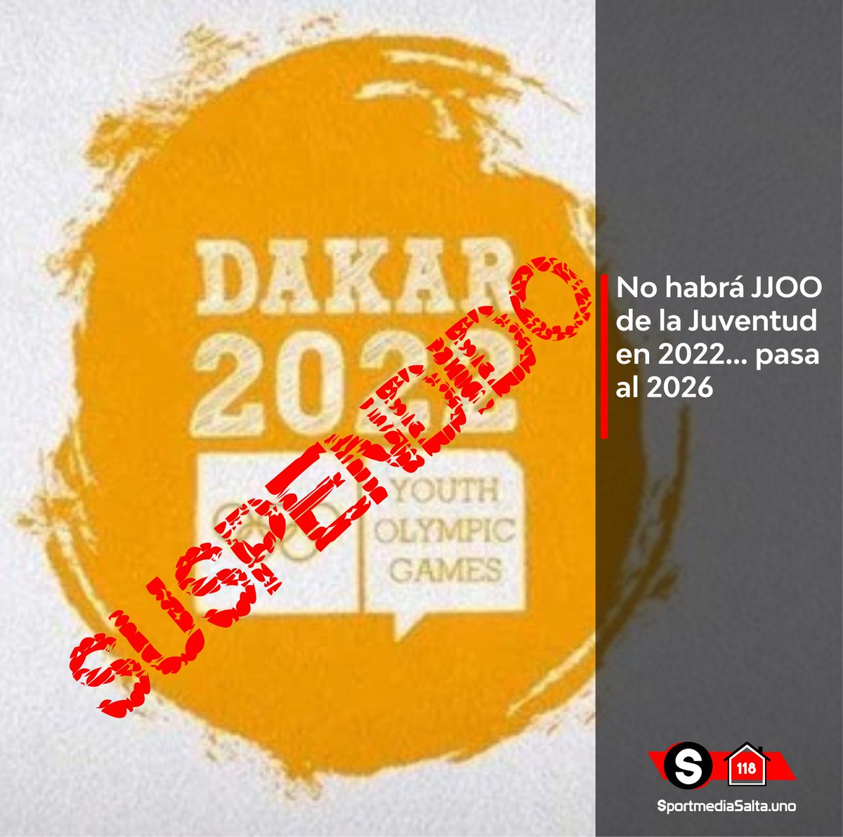LOS JJOO DE LA JUVENTUD DAKAR 2022 PASARON AL 2026

* El aplazamiento por parte del COI busca una mejor planificaión de las actividades
* Todo es por la crisis sanitaria mundial
* El ENARD seguirá trabajando con los atletas del programa Dakar 2022.

sportmediasalta.uno/los-jjoo-de-la…