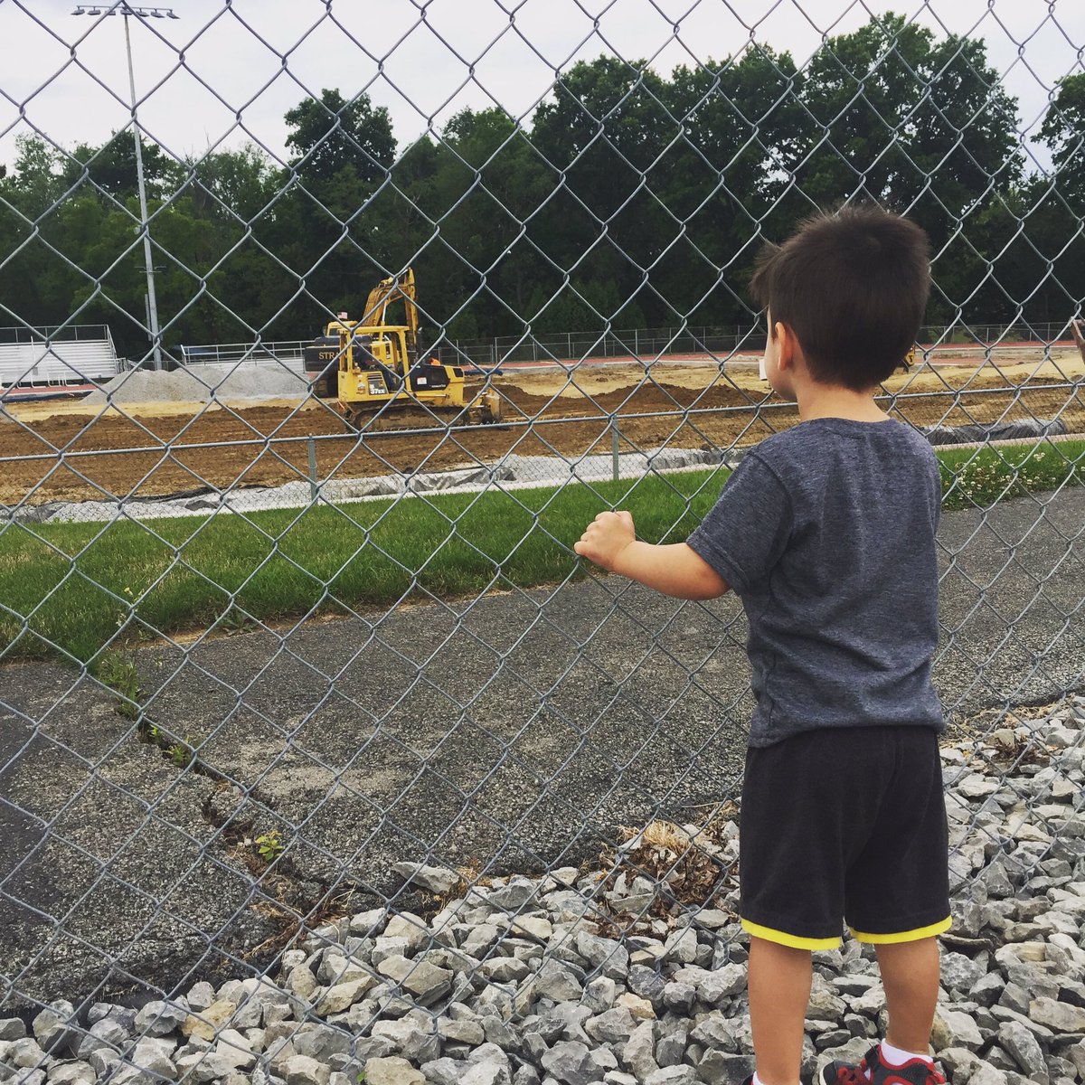 coach_drew22's tweet photo. Two of my favorite things in the world our son and football. Also his favorite thing...construction equipment haha @angmorici #mattyc #coachsson #thatsabulldozer #futurewildcat https://t.co/M7GfMHH9hi