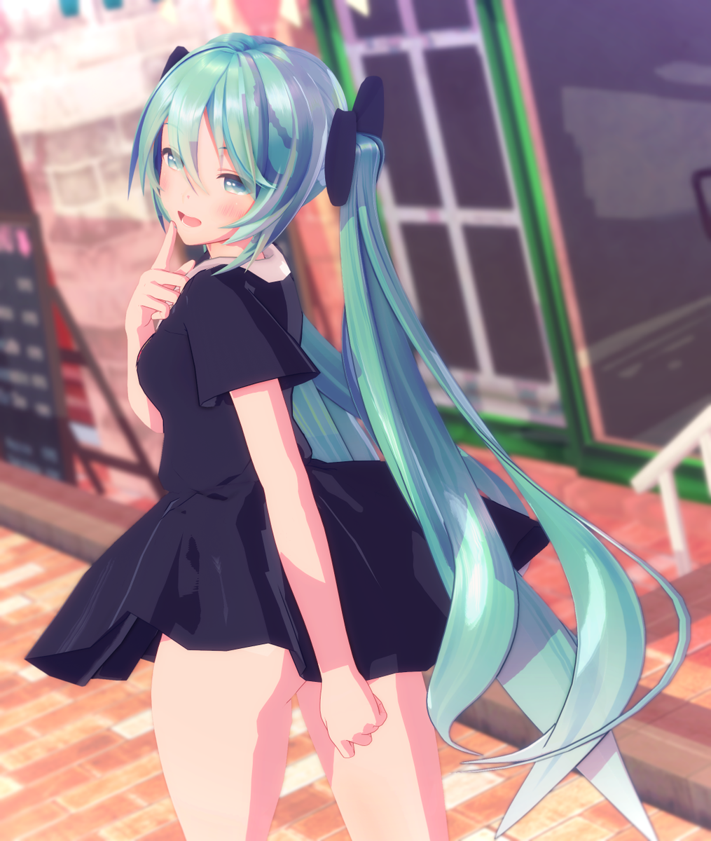 初音ミク 「えへへ、楽しかったね!
でも、おたのしみはこれから…だよ?? 」|第二のしば(サブ)のイラスト