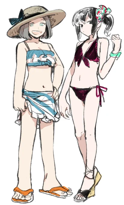 黒髪ポニテのやつはアバターになる前はオリキャラで独自の設定があり、姉妹がいた この絵の右の子が妹である 