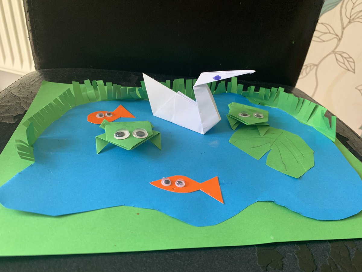 PoppiGoldsmith's tweet photo. @weswellbeing Noah has added a swan to his pond for the ‘Paoer Challenge’ #Rokell #finalweek #challenge5 https://t.co/iUkYRMKkpA