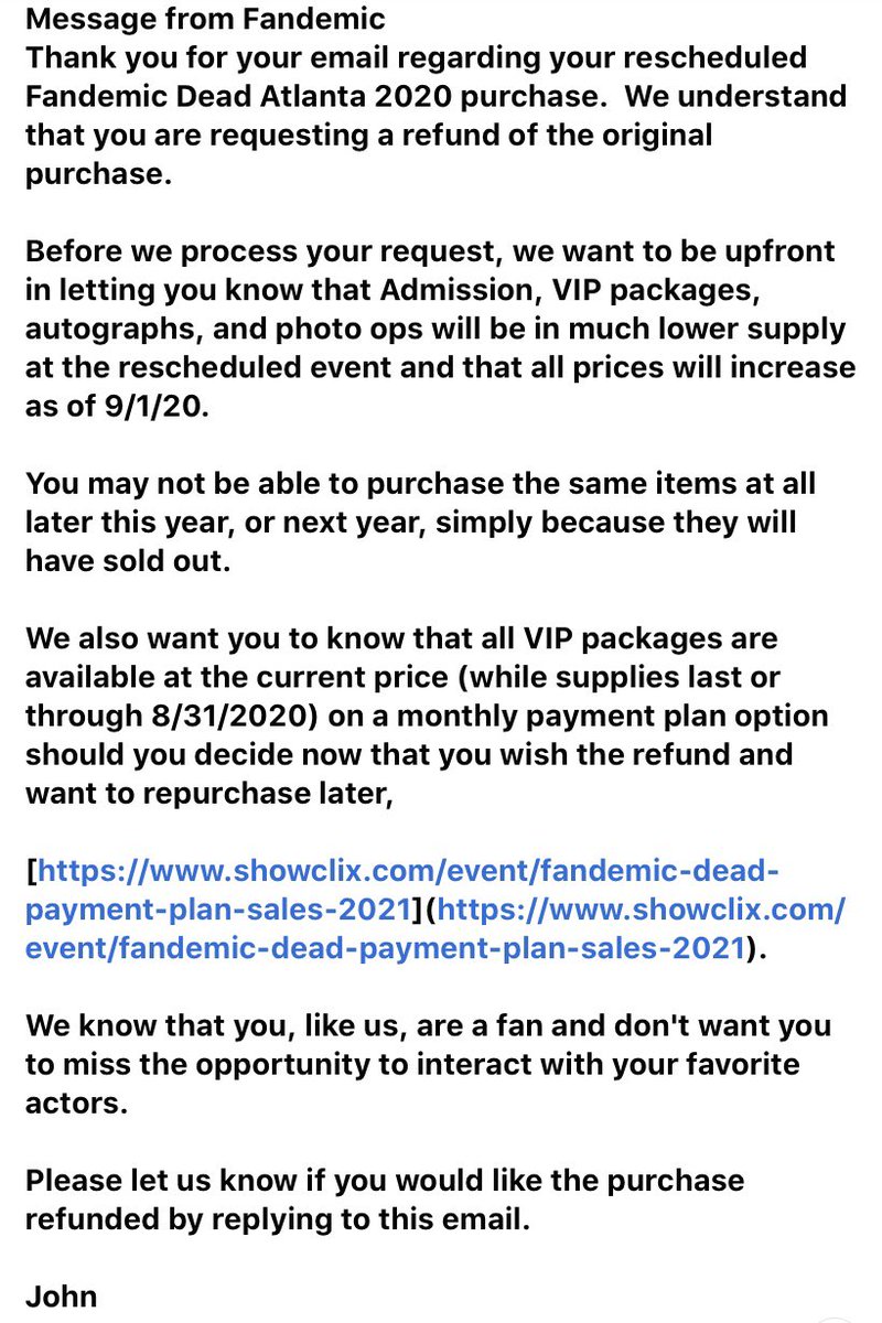 Blckcatlover's tweet photo. John at #Fandemic used to run Wizard World and I never had any problems with getting a refund or anything to be honest. He is honest here and letting people know that the prices are going to increase. He is nothing like #jamesfrazier https://t.co/fcwGb83Gbu