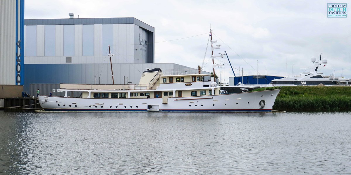 Dutchyachting's tweet photo. #Istros was delivered by #Amsterdam #Shipyard Ltd. G. de Vries Lentsch Jr. in 1954. The 42.06m/ 137’1” #classic #yacht arrived for a major #refit in #Makkum on April the 6th of last year and was relaunced at the beginning of this month. Photos by @DutchYachting. https://t.co/jtH6ZSJCeX