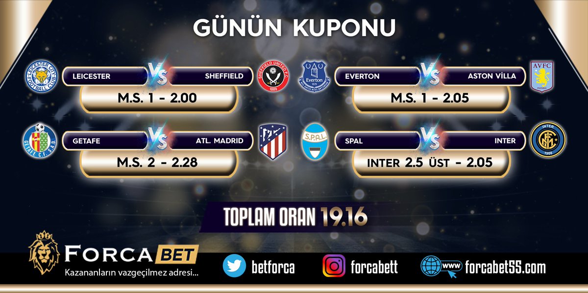 💯 Forcabet'ten akşam kuponu!
👍 Toplam oran: 19.16

🔥 %10 nakit yatırım bonusu ve %30 casino kayıp bonusumuzu kaçırma!

🌟 Parolamız her zaman olduğu gibi sıfır şikayet %100 güven!

🔗 forcabet55.com

#forcabet #forcabetkazandirir #casino #cediosman #burclar #lgs2020