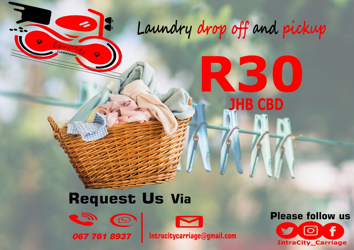 IntraCity_Carri's tweet image. Johannesburg South Africa.  Laundry Delivery, WhatsApp or Call🤳🏾 for booking at wa.me/27677618937 (WhatsApp link). 
+27 67 761 8937 (Call).

#Delivery #Aeig #IntraCity