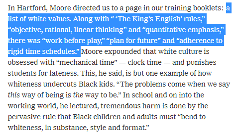 Whether woke or malicious, race essentialism brings you to the same bigoted, ahistorical conclusions: that non-white people don't really deserve their accomplishments, they're not naturally capable of scientific or rational thought, that they're chronically late etc.