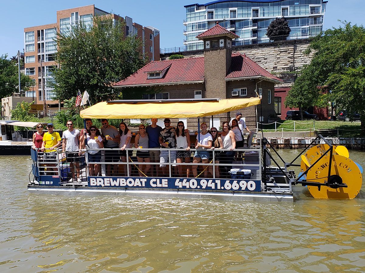 We're all sold out this weekend, but we've still got weekday availability on the 21st, 22nd and 23rd this week. Join us with your private group for a Cuyahoga booze cruise at BrewCLE.com - Cheers! 🍻 

#BrewBoat #DrinkPedalFloat #ThisIsCLE #SummerVibes
