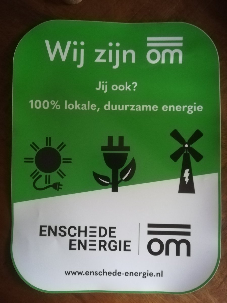 Ik ben om! Wie volgt? #cooperatieenschedeenergie #energiecooperatiebuitengebiedenschede #om #duurzaam #lokaal