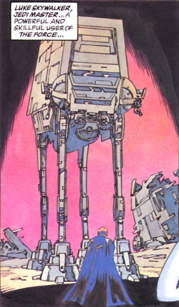 In Dark Empire, Luke brushes with the Dark Side, stands down an Imperial walker, and projects himself using the Force.