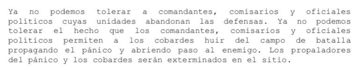 El 28 de julio de 1942 se pone fin a estos haciendo especial hincapié en la responsabilidad del oficial. ¿Quiere decir la 2ª parte que se permitía el ametrallamiento a los soldados en retirada? No.