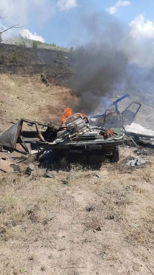 Photos of an Armenian Ministry of Emergency Situations' vehicle that was destroyed in an Azerbaijani UAV strike. 59/ https://vk.com/armenia_military_portal?w=wall-164246427_72710