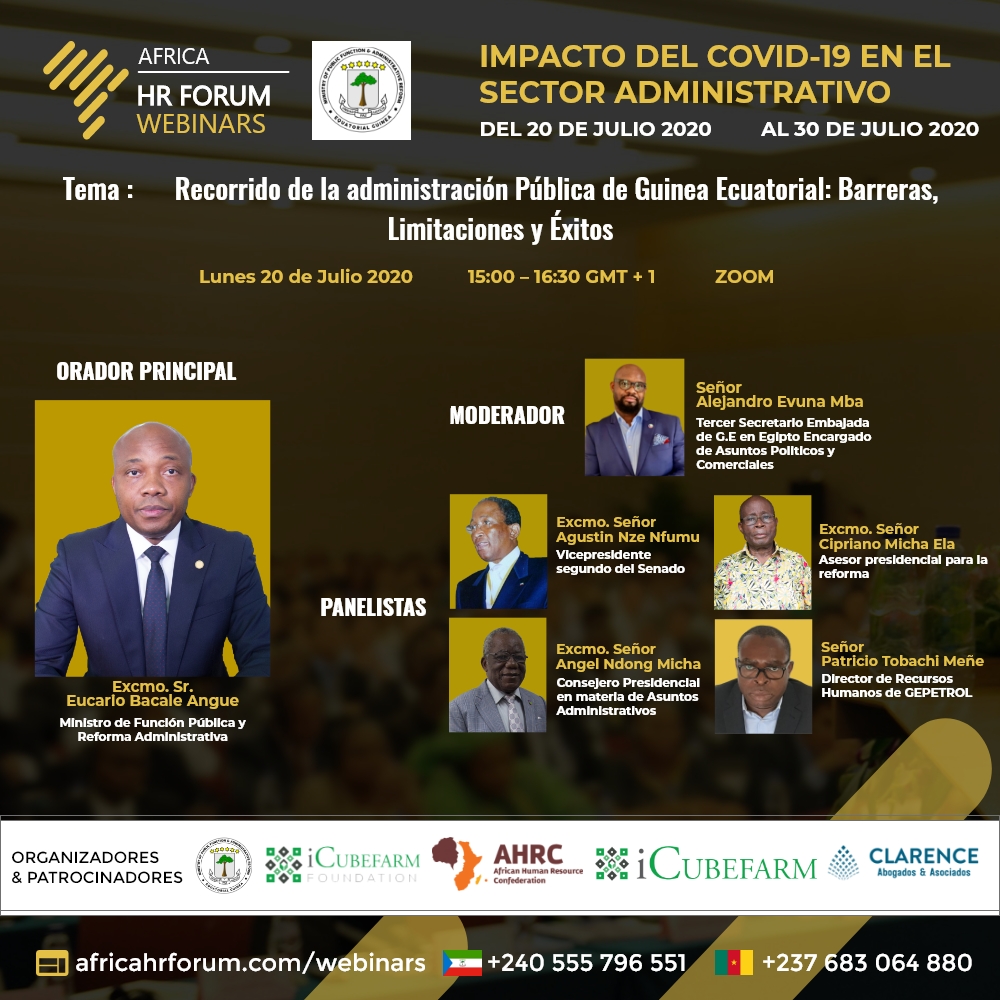 AfricaHRForum's tweet photo. No se pierda esta oportunidad de escuchar al Ministro de Funcion Pública y Reforma Administrativa de Guinea Ecuatorial. Hablaremos sobre el Recorrido de la Administración Pública de Guinea Ecuatorial. Haga clic en el enlace para registrarse en esta sesión; https://t.co/396ypLurhC https://t.co/YvgelR7IWx