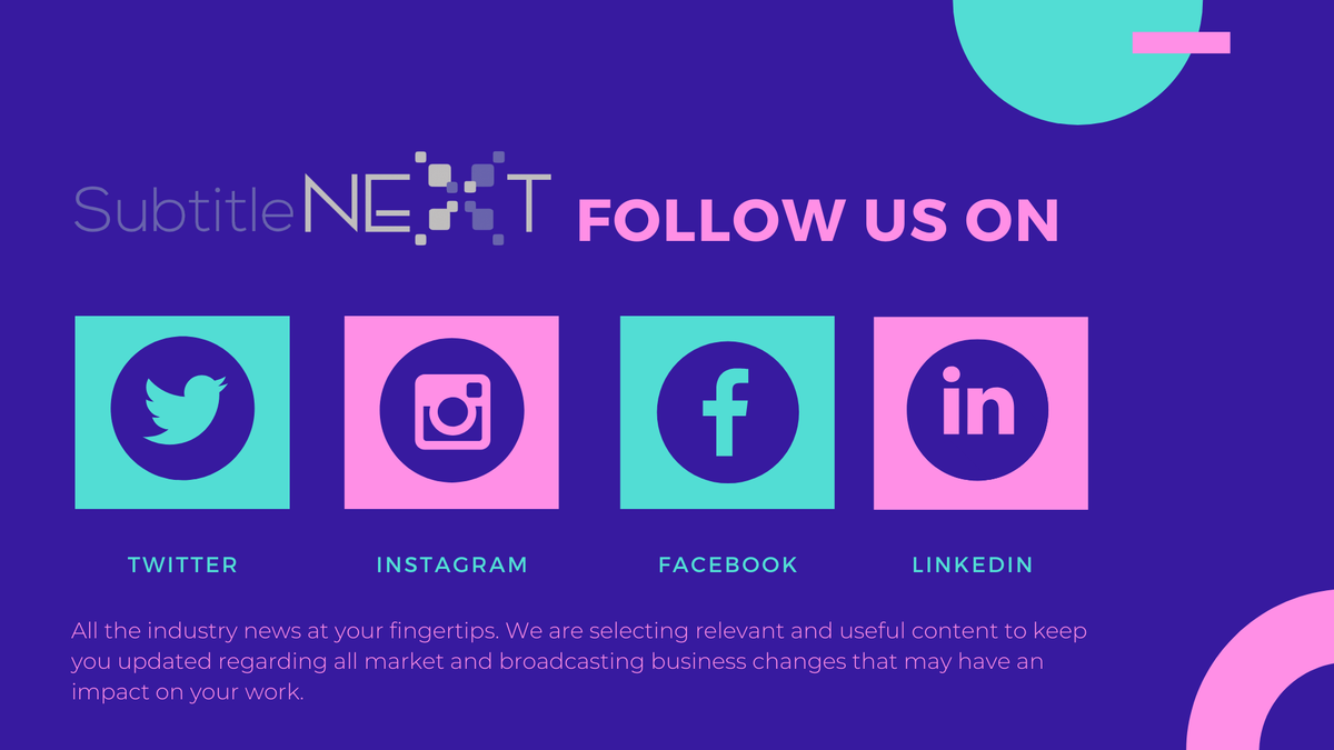 SubtitleNEXT's tweet photo. Follow us on Instagram, LinkedIn, YouTube, Facebook or subscribe for our email news:
https://t.co/v3OamTFB3x
#subtitling #captioning #audiovisual #timedtext #avt #translation #studio https://t.co/nq8m3R57Hv
