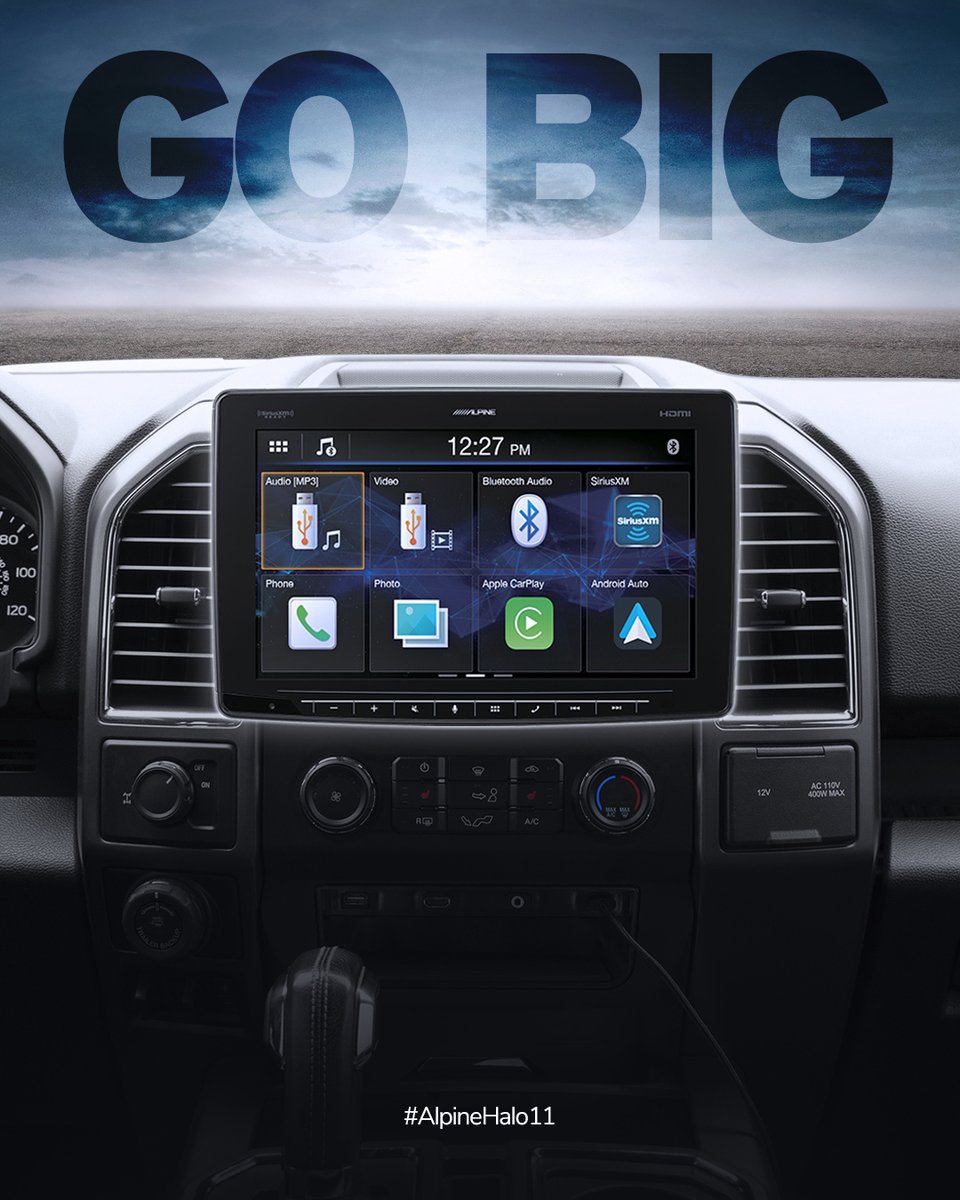 AlpineUSA's tweet photo. GO BIG! #AlpineHalo11
---
COMING 🔜 to an Alpine Authorized Dealer near you.
---
#AlpineUSA #AlpineHalo #AlpineElectronics #AlpineSound #CarAudio #SoundSystem #Radio #HeadUnit #Receiver #Touchscreen #AppleCarPlay #AndroidAuto #Technology #MobileElectronics
https://t.co/3BHmUqmiR5