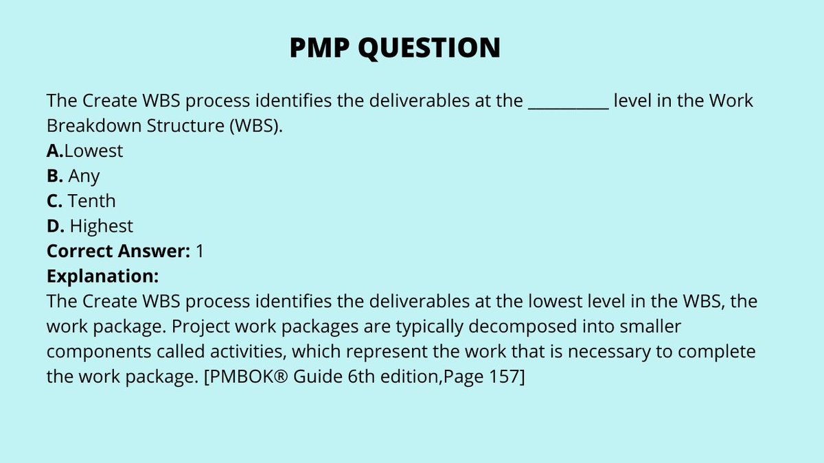 EllaJohnson1199's tweet photo. PMP Question of the Day!
#PMPexamguidance #onlinePMPcertification #PMPcertificationpakistan #PMPcouseindiscounterate #PMPexamexperience2020 #PMPfromUSA #PMPtrainingPakistan #PMPcertifications #PMPclassandcertification #PMPcertificationrequirments https://t.co/cVslNCqvp3