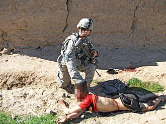 Maywand murders: In 2009, 3 Afghan civilians were murdered by a group of soldiers who called themselves the "Kill Team," who collected their body parts as trophies and took degrading photos with the bodies. Only one of them is still in prison. The photo is of 15 yo Gul Mudin.